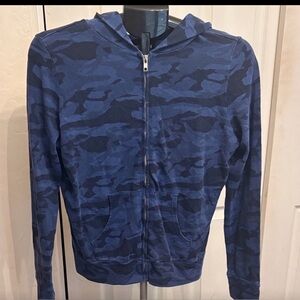 Monrow Blue Camo Hoodie